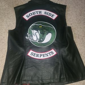 Riverdale leather biker Vest with studs